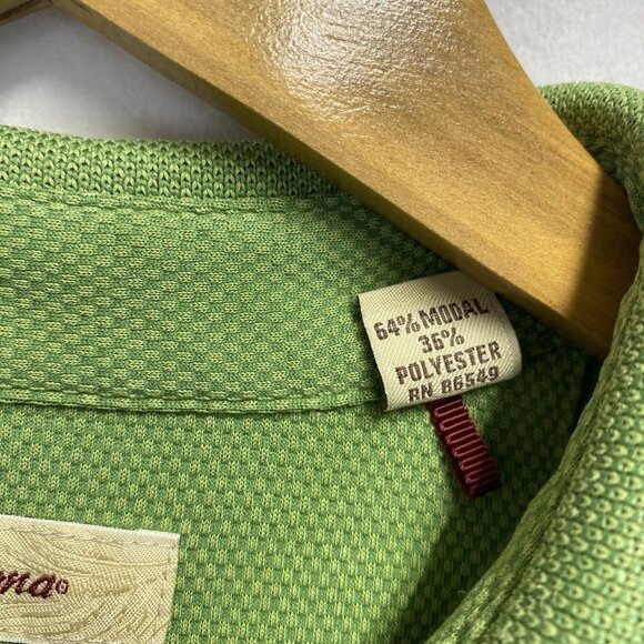 Tommy Bahama Textured Modal Short Sleeve Casual Golf Polo Shirt Men XL Green - Picture 9 of 16